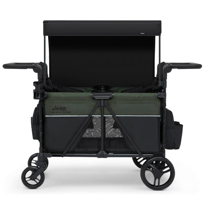 All-Terrain Stroller Wagon with Easy Push & Pull Design, Storage Basket & Folding Frame