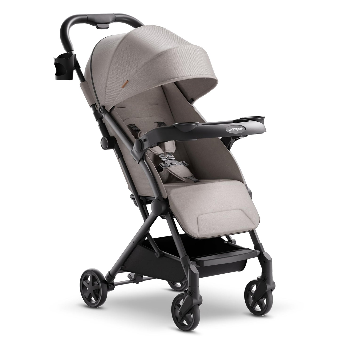 Lightweight Travel Stroller with One-Hand Fold, Snack Tray & Airplane-Ready Compact Design