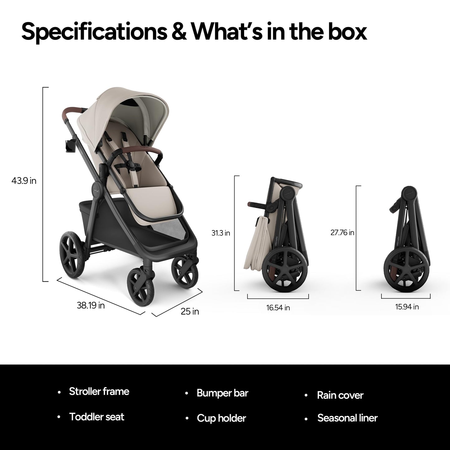 Full-Size Stroller with Bassinet, Newborn to Toddler Convertible Design