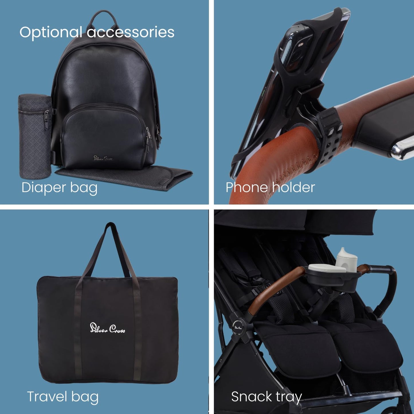 Double Lightweight Folding Stroller