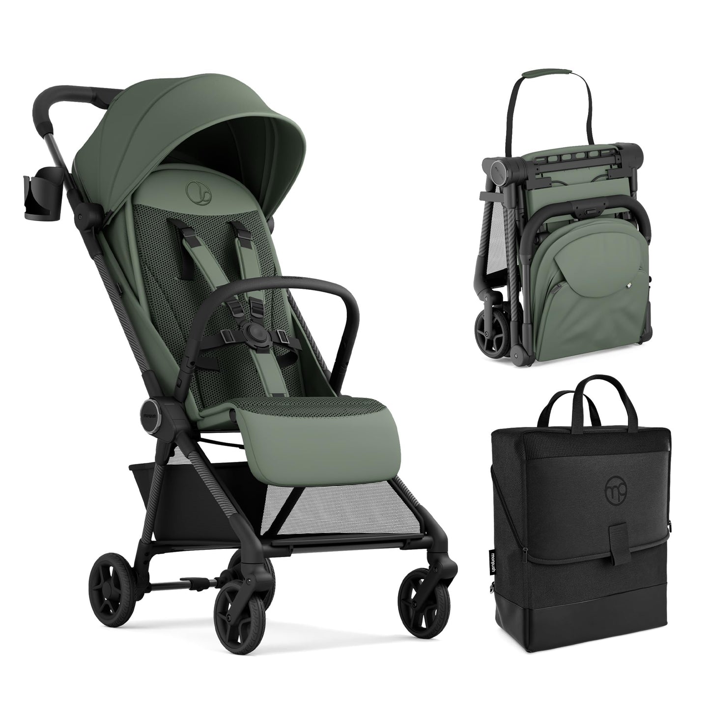 Ultra-Lightweight Travel Stroller with Auto-Fold, Full Recline & Airplane Carry-On Design