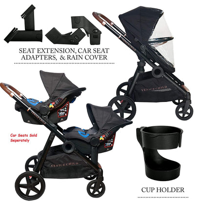 Convertible Stroller with Bassinet System & Compact Fold Design