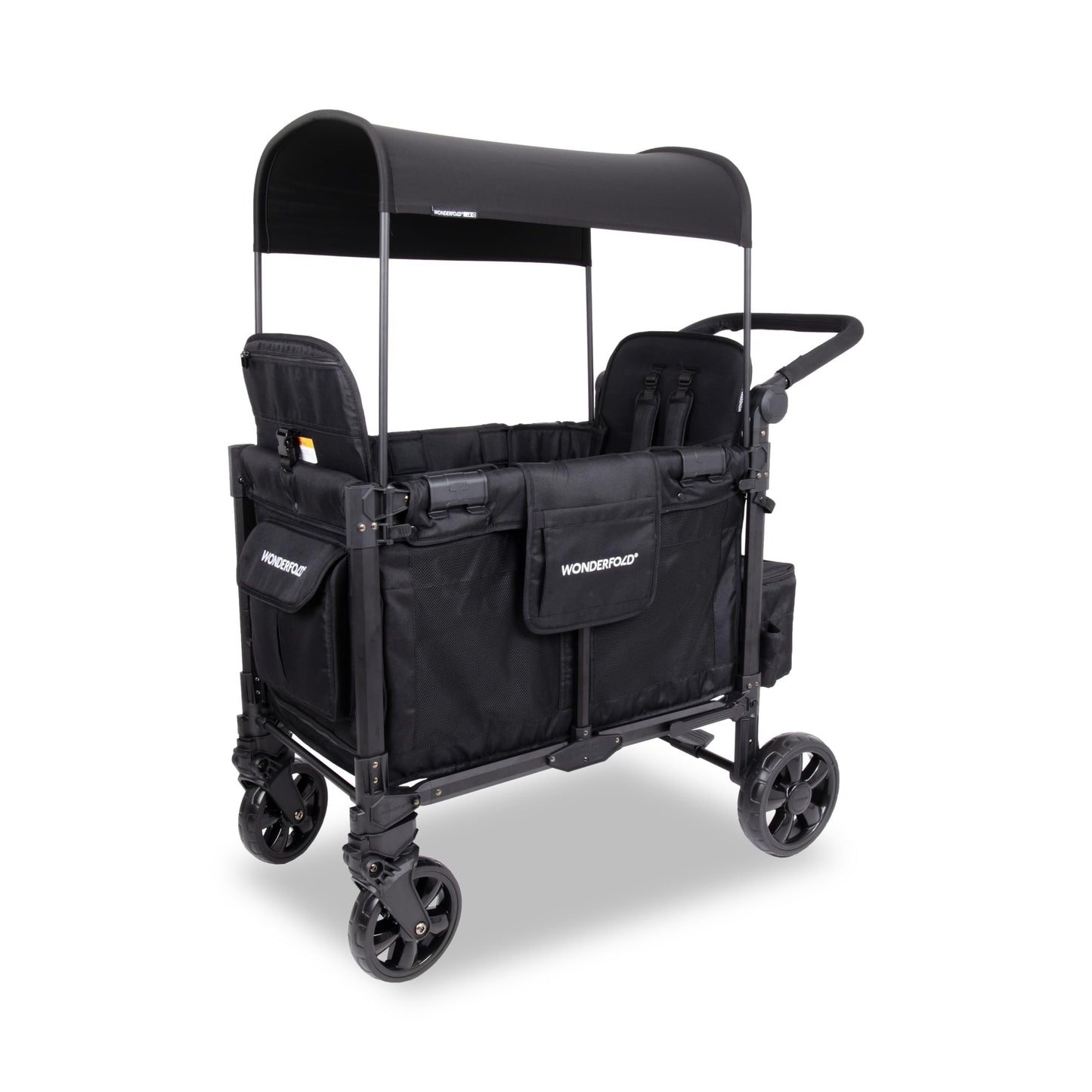 Stroller Wagon 2-Seater Collapsible with 5-Point Harness, Easy-Access Door & Adjustable Sun Canopy