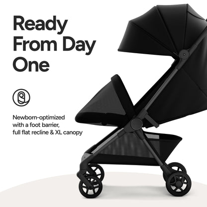 Ultra-Lightweight Travel Stroller with Auto-Fold, Full Recline & Airplane Carry-On Design