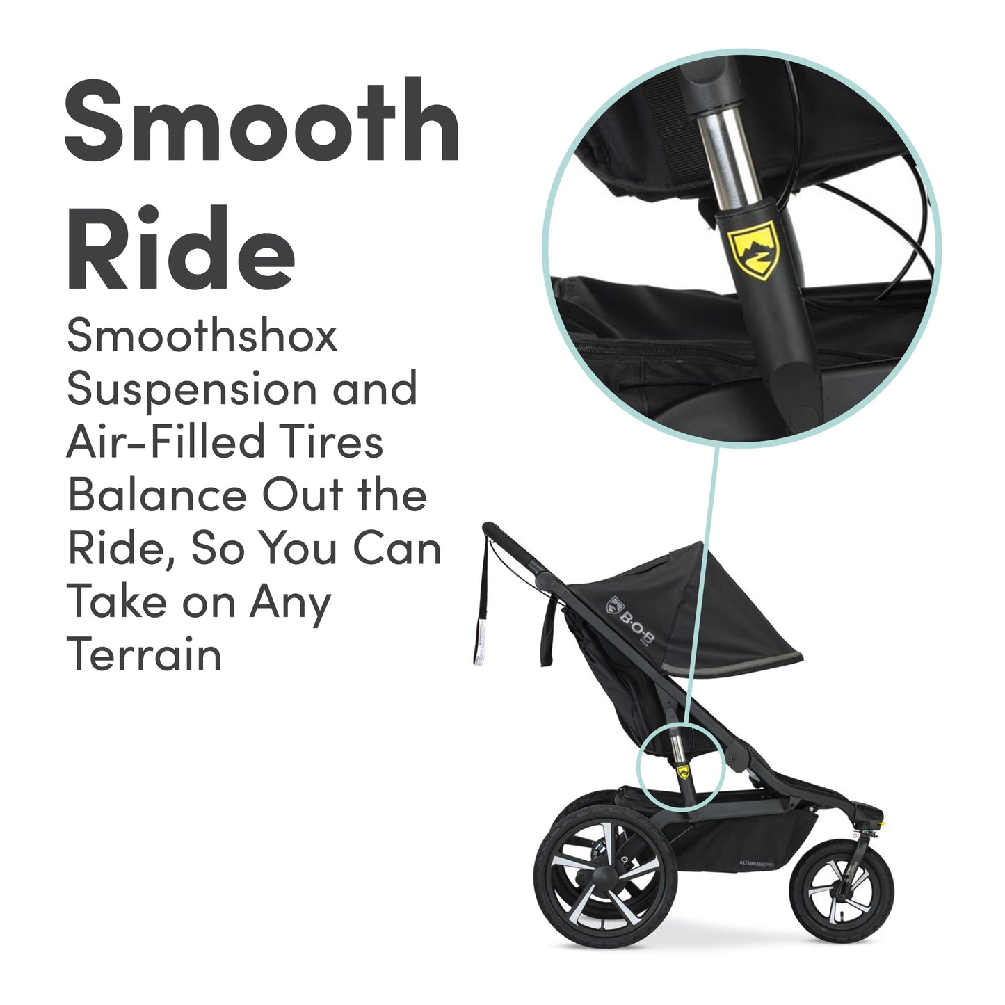 Single All-Terrain Jogging Stroller with Performance Suspension System