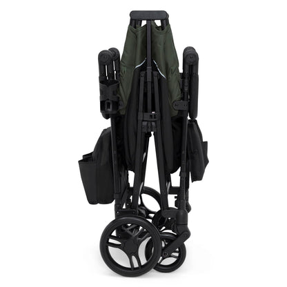 All-Terrain Stroller Wagon with Easy Push & Pull Design, Storage Basket & Folding Frame