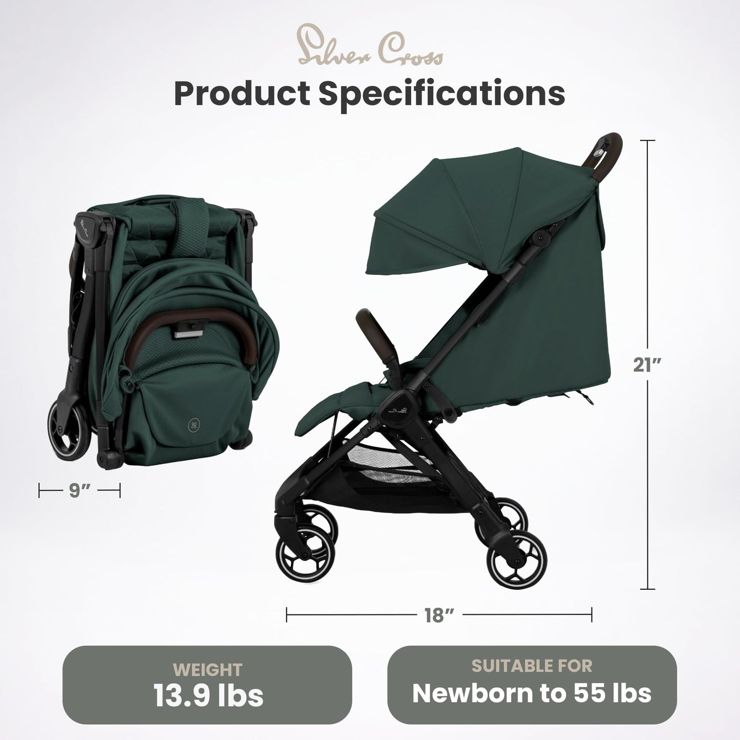 Compact Lightweight Travel Stroller with One-Hand Fold & Cabin-Friendly Design