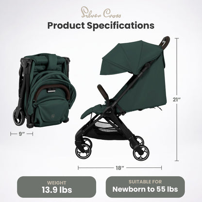 Compact Lightweight Travel Stroller with One-Hand Fold & Cabin-Friendly Design