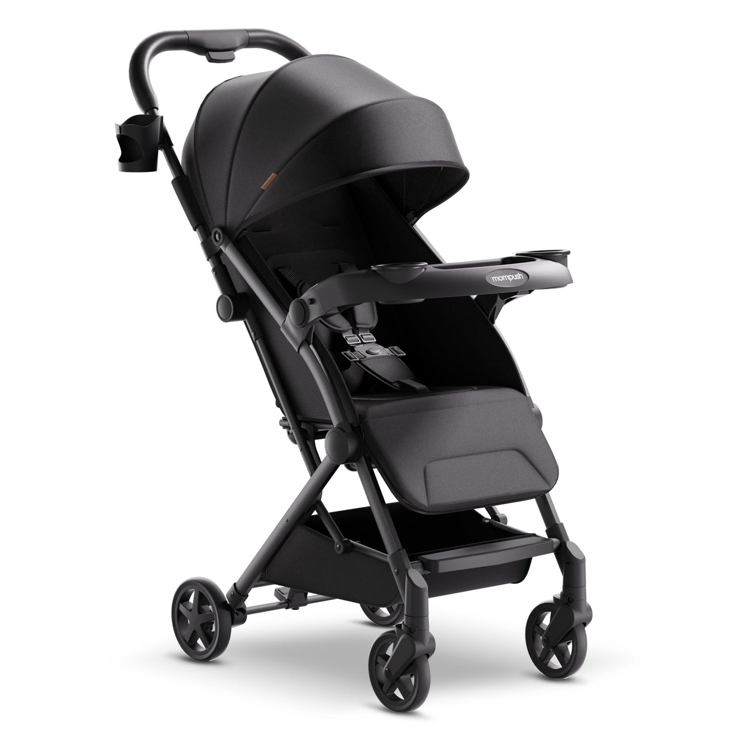 Lightweight Travel Stroller with One-Hand Fold, Snack Tray & Airplane-Ready Compact Design