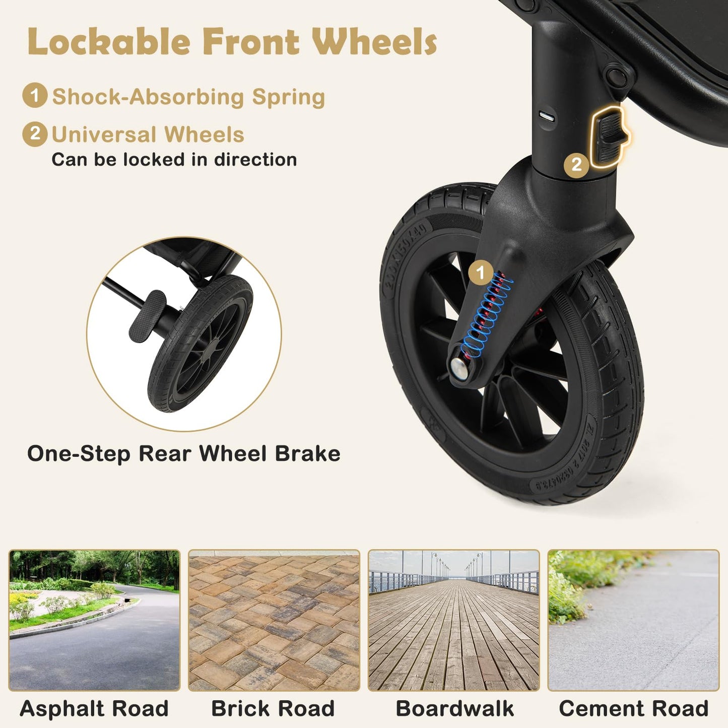 2-in-1 Convertible Baby Stroller with Bassinet Mode, Reversible Seat & Adjustable Canopy