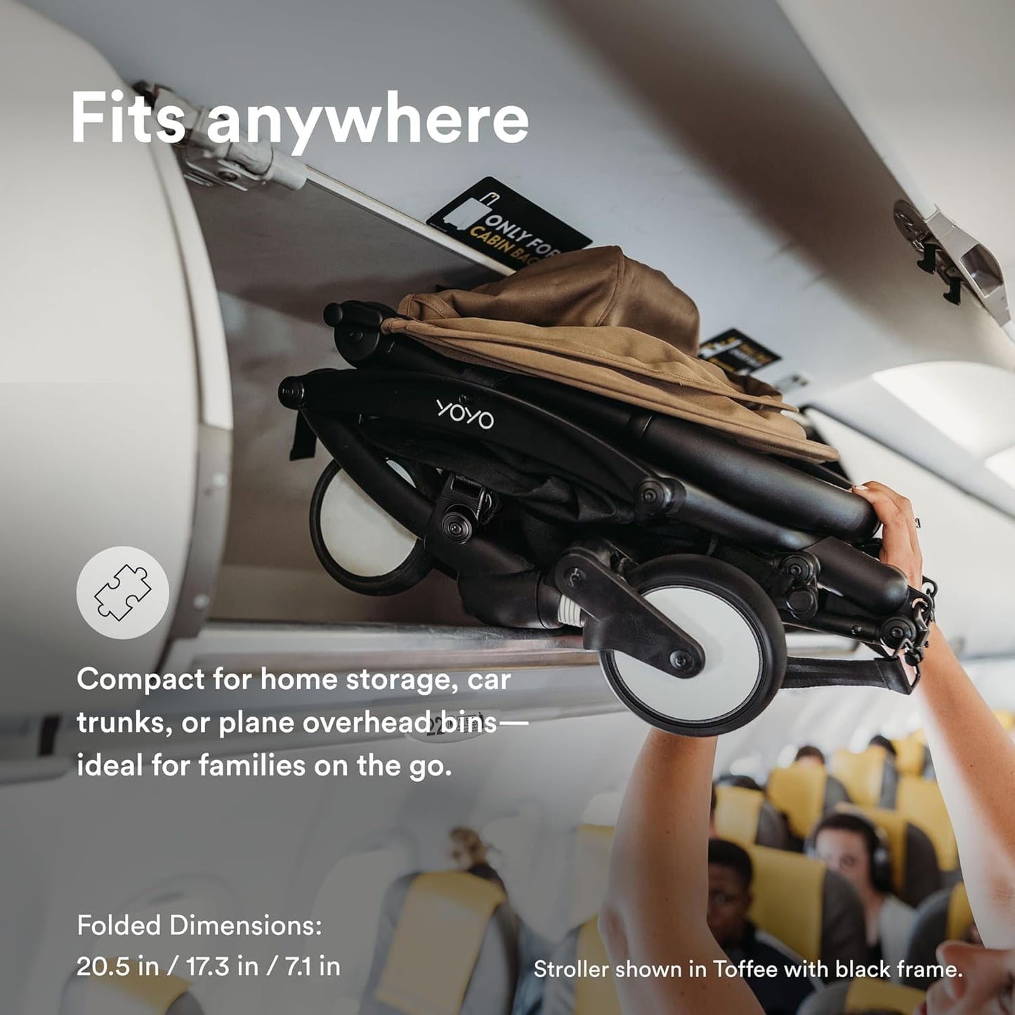 Ultra-Compact Lightweight Travel Stroller with One-Hand Fold & Includes Seat Cushion & Canopy