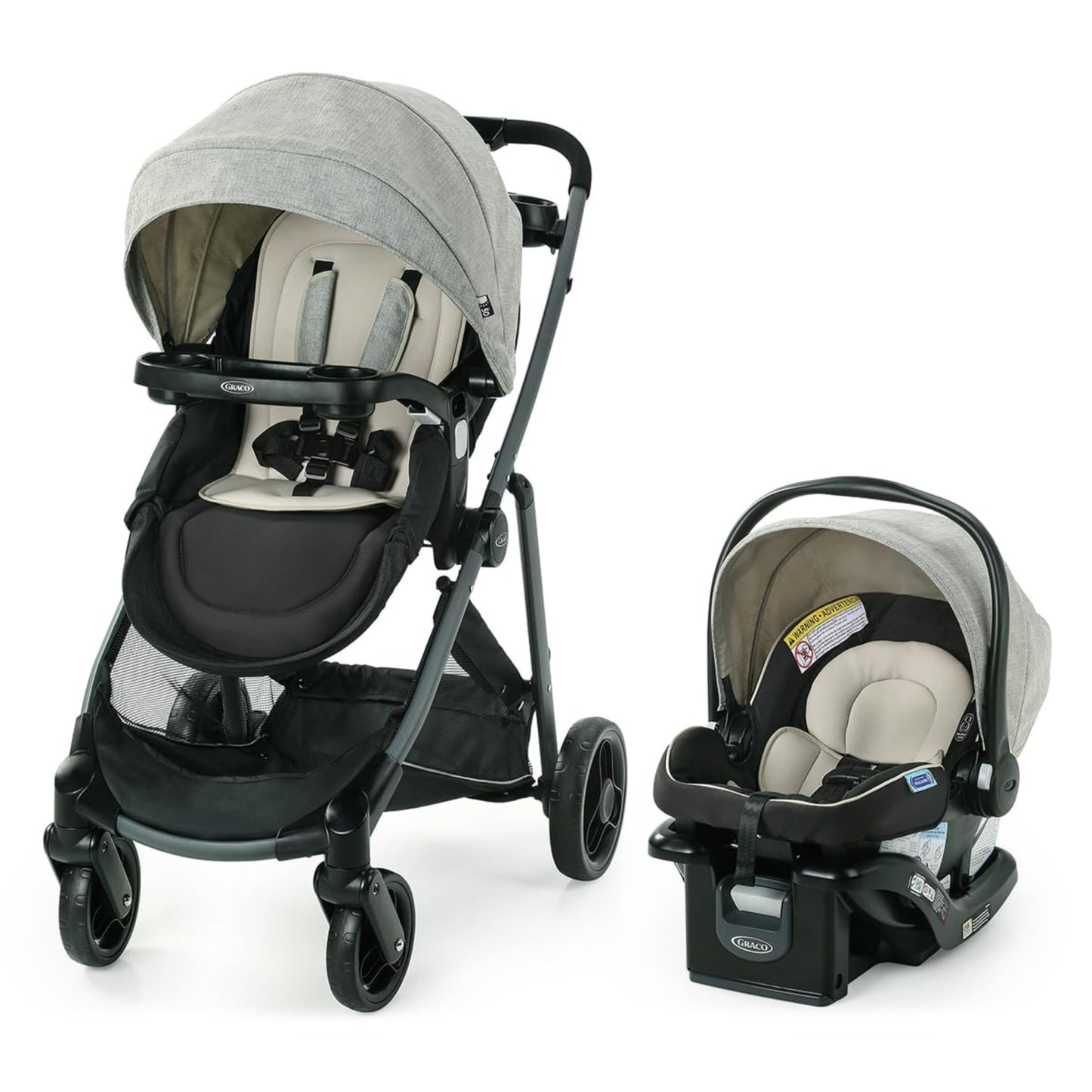 Travel System Stroller with Infant Car Seat & Compact Fold Design