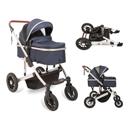 2-in-1 Baby Stroller with Reversible Bassinet, Adjustable Backrest & All-Terrain Suspension