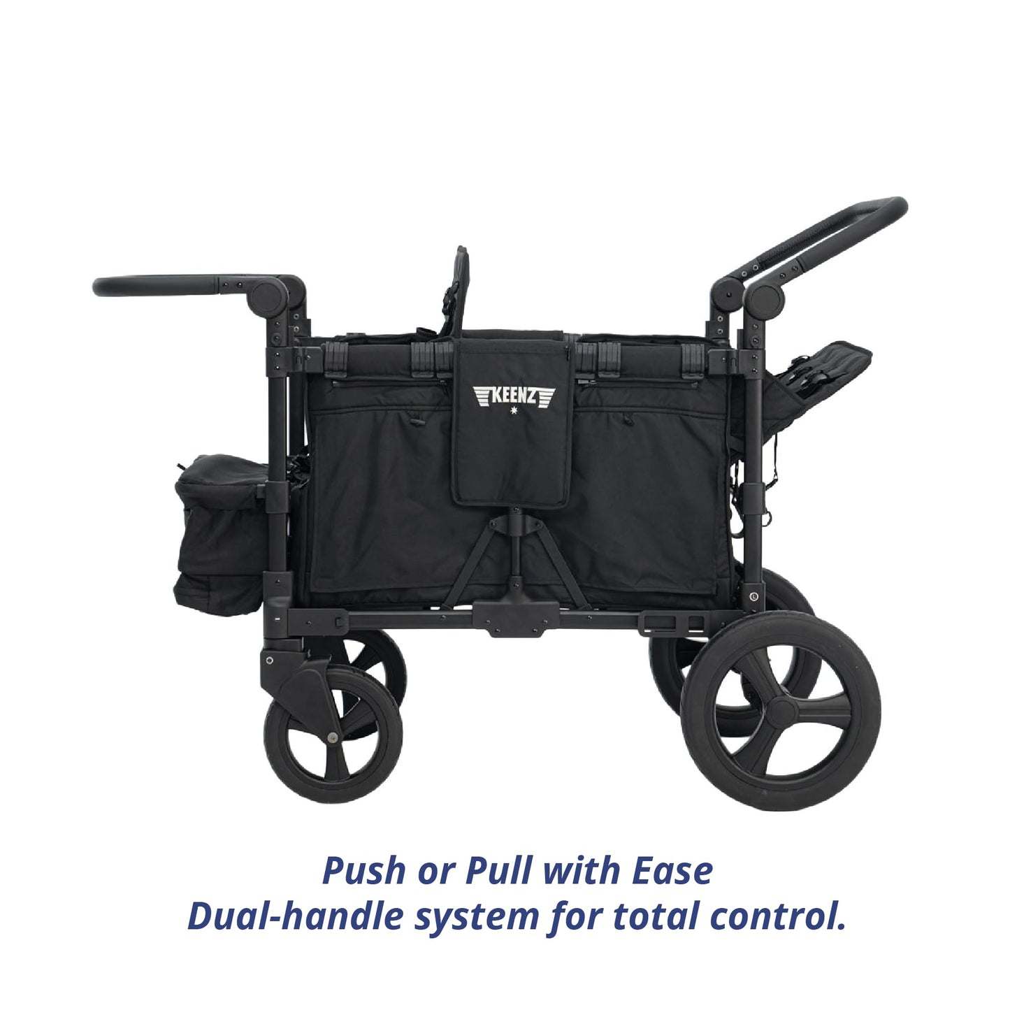 All-Terrain Wagon Stroller for 4 Kids with Reclining Seats, Cooler & Push-Pull Handle