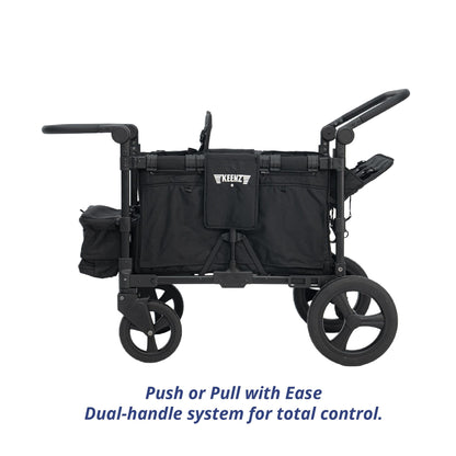 All-Terrain Wagon Stroller for 4 Kids with Reclining Seats, Cooler & Push-Pull Handle