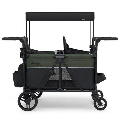 All-Terrain Stroller Wagon with Easy Push & Pull Design, Storage Basket & Folding Frame