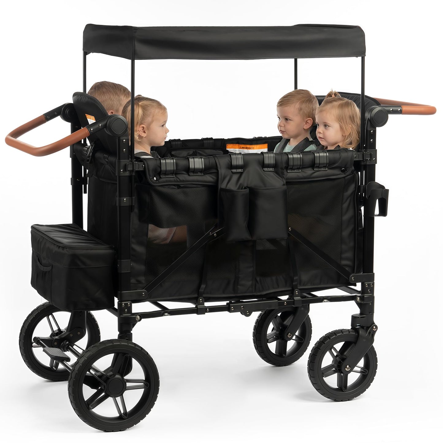 4-Seater All-Terrain Wagon Stroller with 5-Point Harness, UV Canopy & Adjustable Handlebar