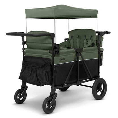 4-Seater All-Terrain Wagon Stroller with Foldable Frame & Adjustable Handlebar