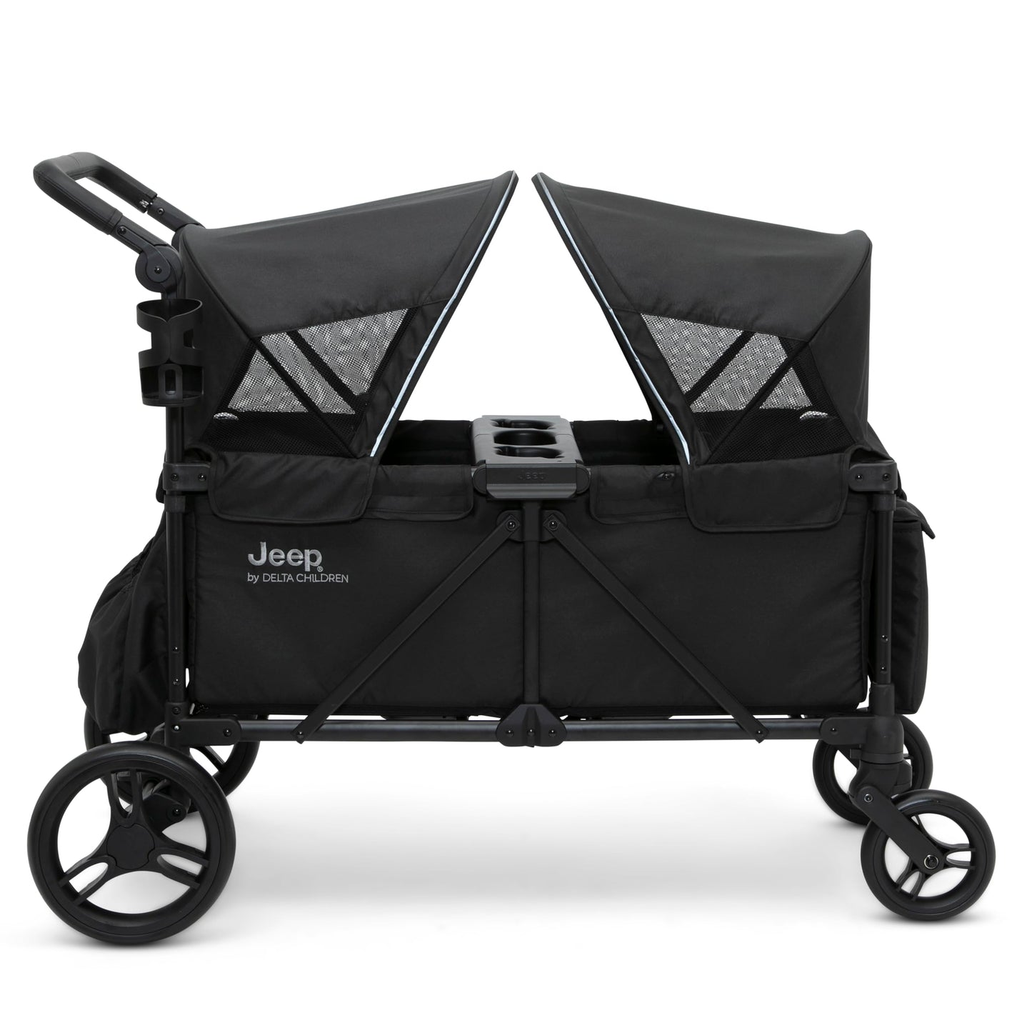 All-Terrain Wagon Stroller with Foldable Frame, Adjustable Handlebar & Storage Basket