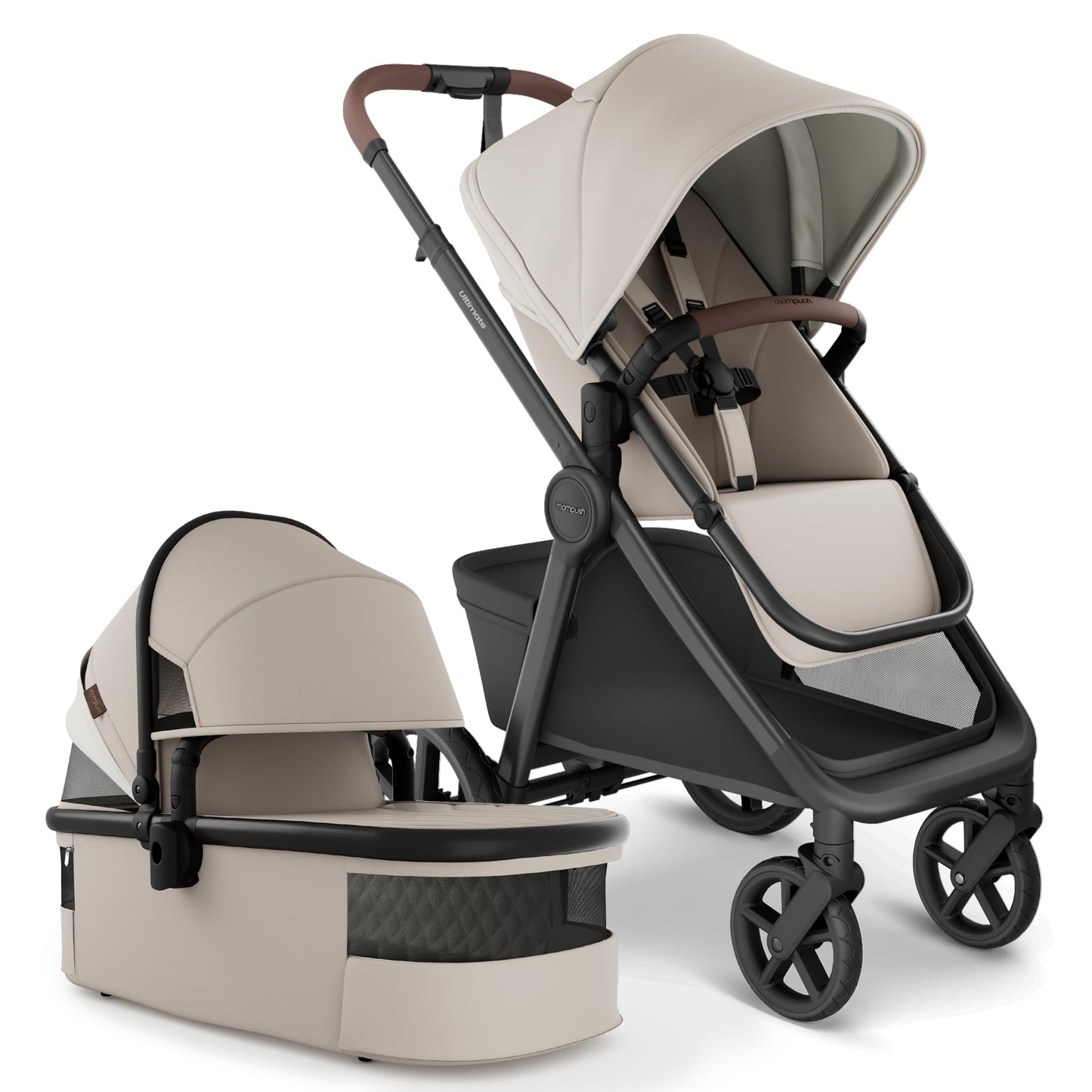 Full-Size Stroller with Bassinet, Newborn to Toddler Convertible Design