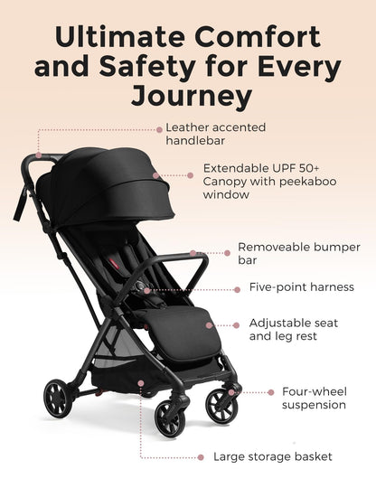 Lightweight Compact Travel Stroller with Easy Fold Design