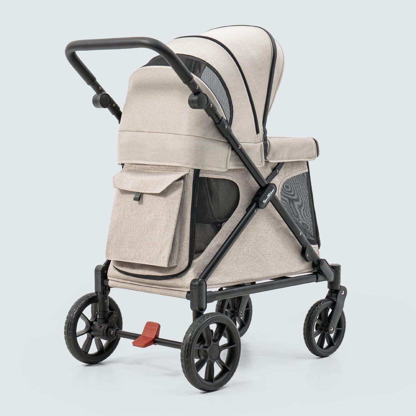 All-Terrain Multi-Use Kids Wagon Stroller with Magnetic Safety Harness, Rain Cover & High Weight Capacity