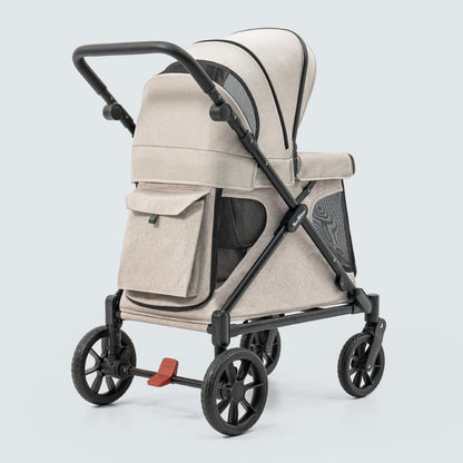 All-Terrain Multi-Use Kids Wagon Stroller with Magnetic Safety Harness, Rain Cover & High Weight Capacity