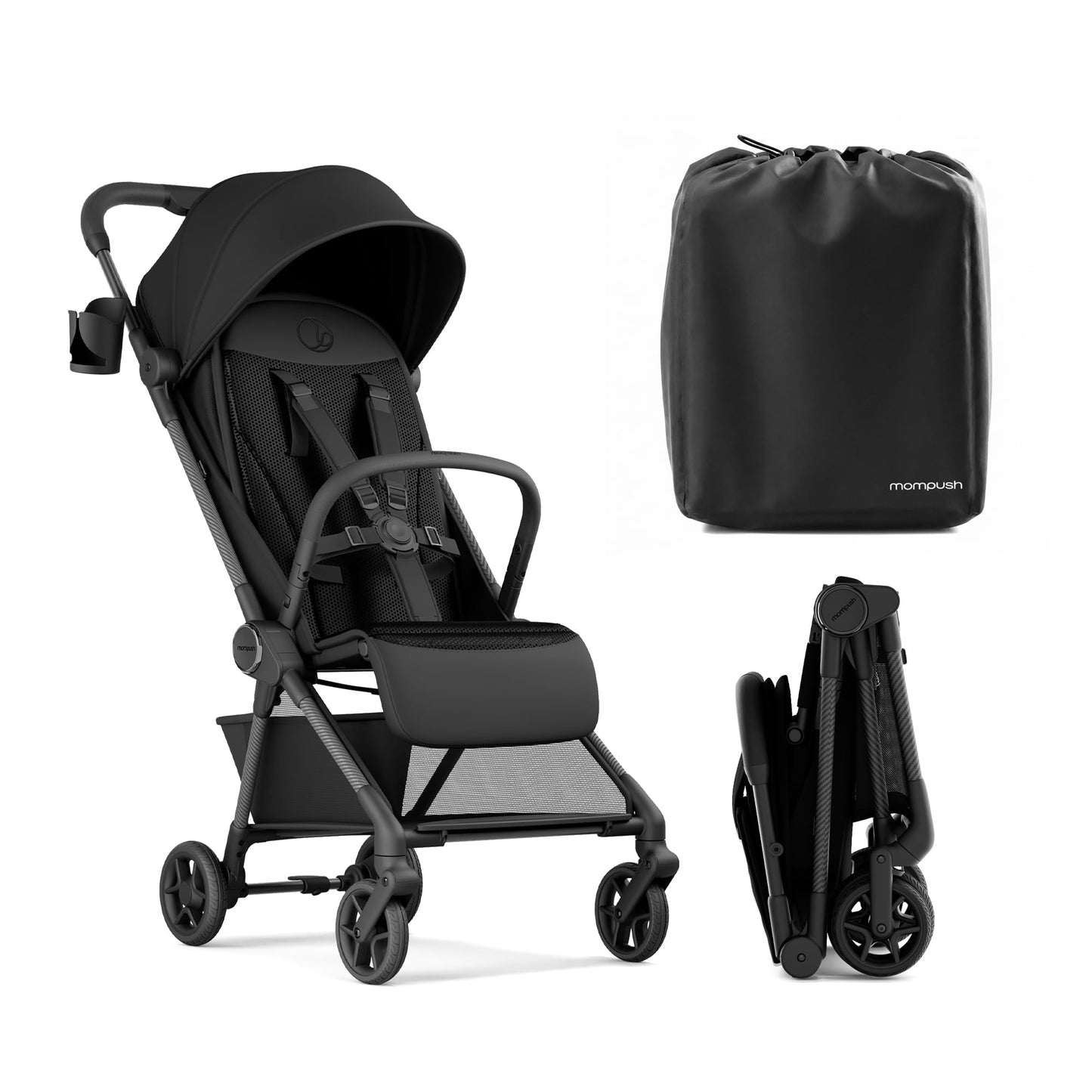 Ultra-Lightweight Travel Stroller with Auto-Fold, Full Recline & Airplane Carry-On Design