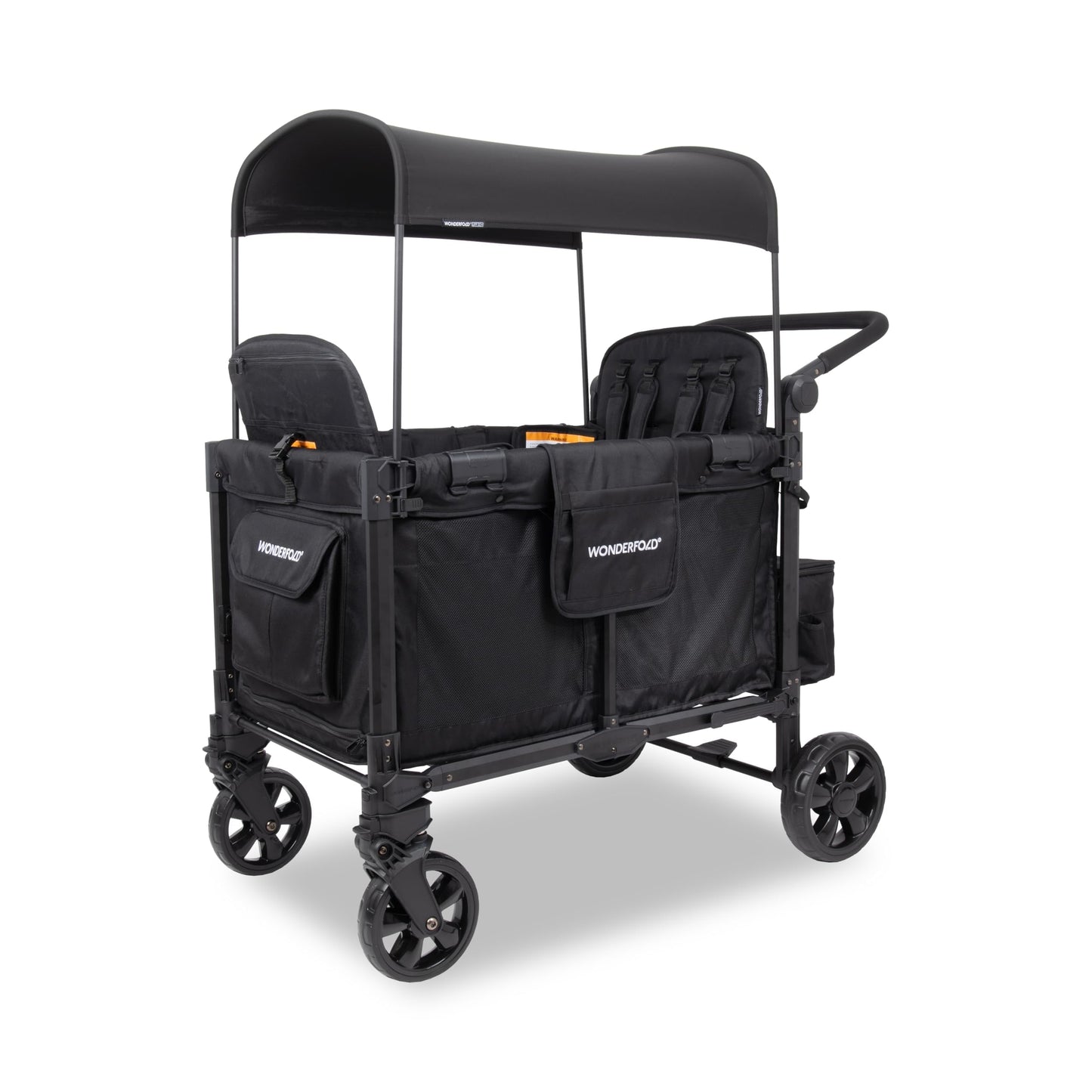 Premium 4-Seater Wagon Stroller with Removable Raised Seats & Adjustable Canopy