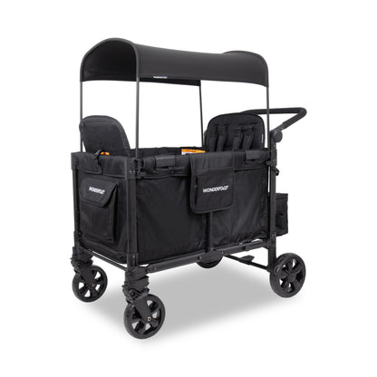 Premium 4-Seater Wagon Stroller with Removable Raised Seats & Adjustable Canopy
