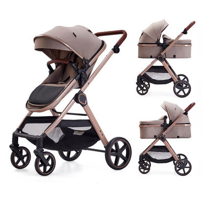 2-in-1 Convertible Baby Stroller with Bassinet Mode & Reversible Seat