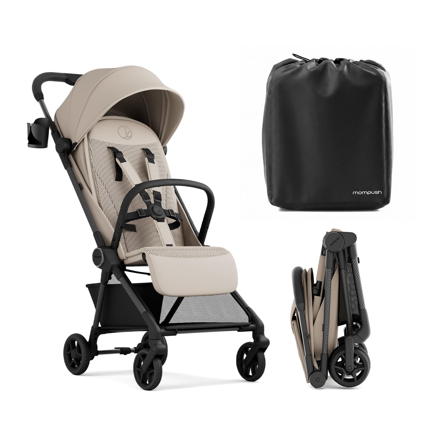 Ultra-Lightweight Travel Stroller with Auto-Fold, Full Recline & Airplane Carry-On Design