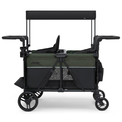 All-Terrain Stroller Wagon with Easy Push & Pull Design, Storage Basket & Folding Frame