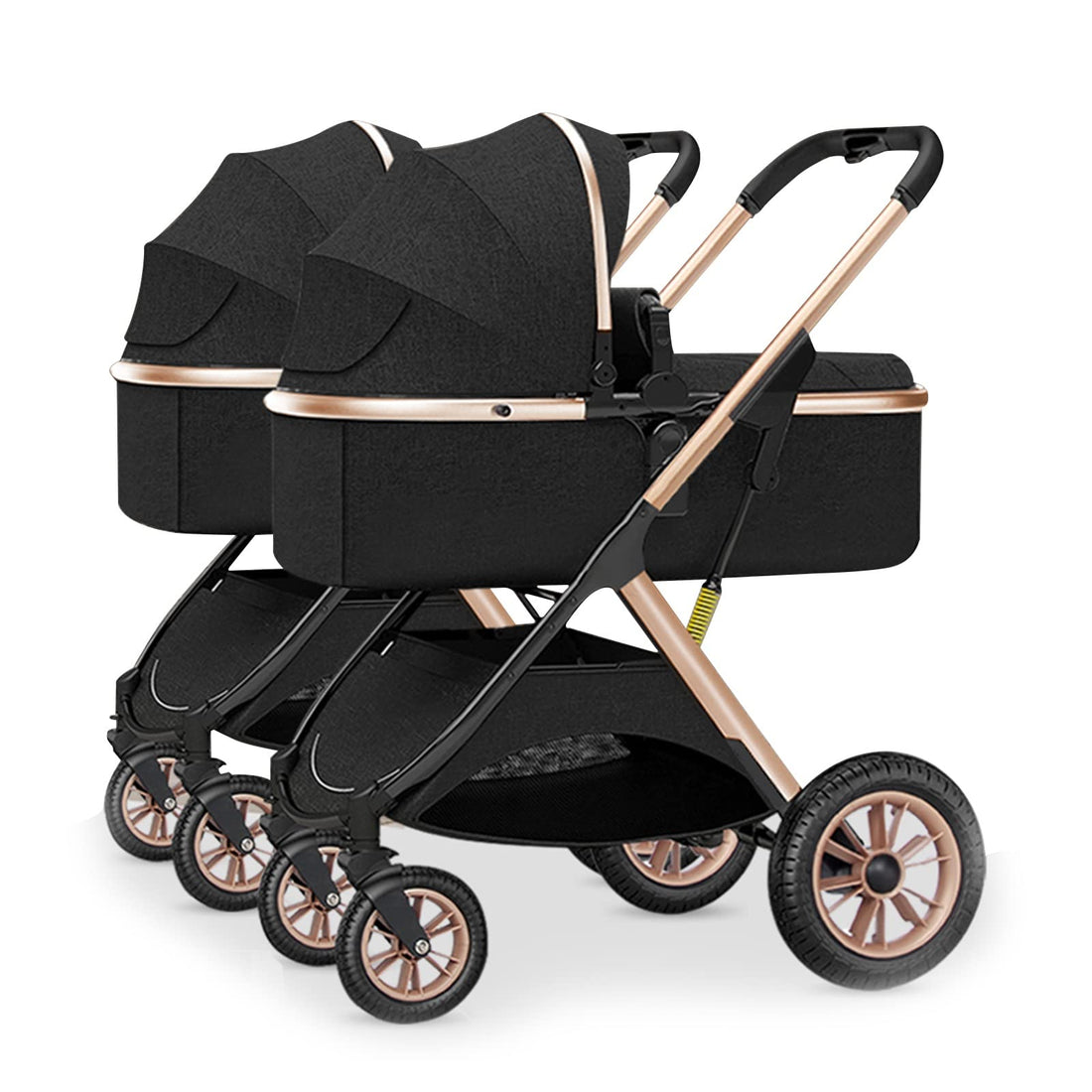 Twin Stroller for Newborn and Toddler with Independent Seats & One-Hand Fold Compact Design