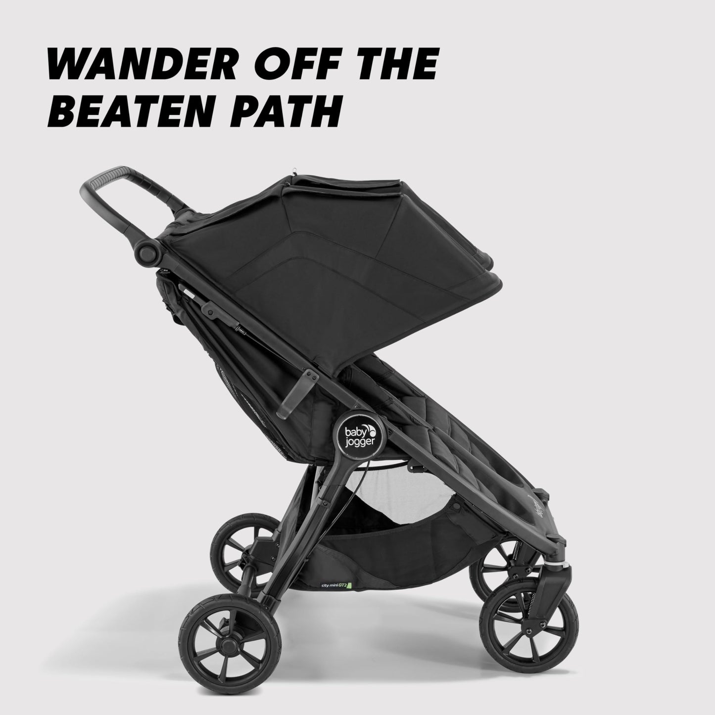 Baby Jogger City Mini GT2 All-Terrain Lightweight Stroller with Forever Air Tires One-Hand Fold and All-Wheel Suspension Pike Exclusive Includes Belly Bar Leatherette Handlebar & Premium Fabric