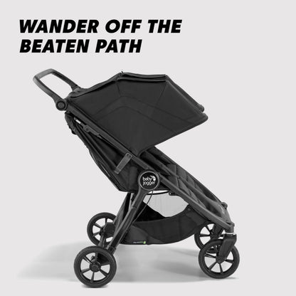 Baby Jogger City Mini GT2 All-Terrain Lightweight Stroller with Forever Air Tires One-Hand Fold and All-Wheel Suspension Pike Exclusive Includes Belly Bar Leatherette Handlebar & Premium Fabric