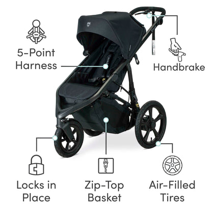 BOB Gear Wayfinder Travel System, Infant Car Seat and Stroller Combo
