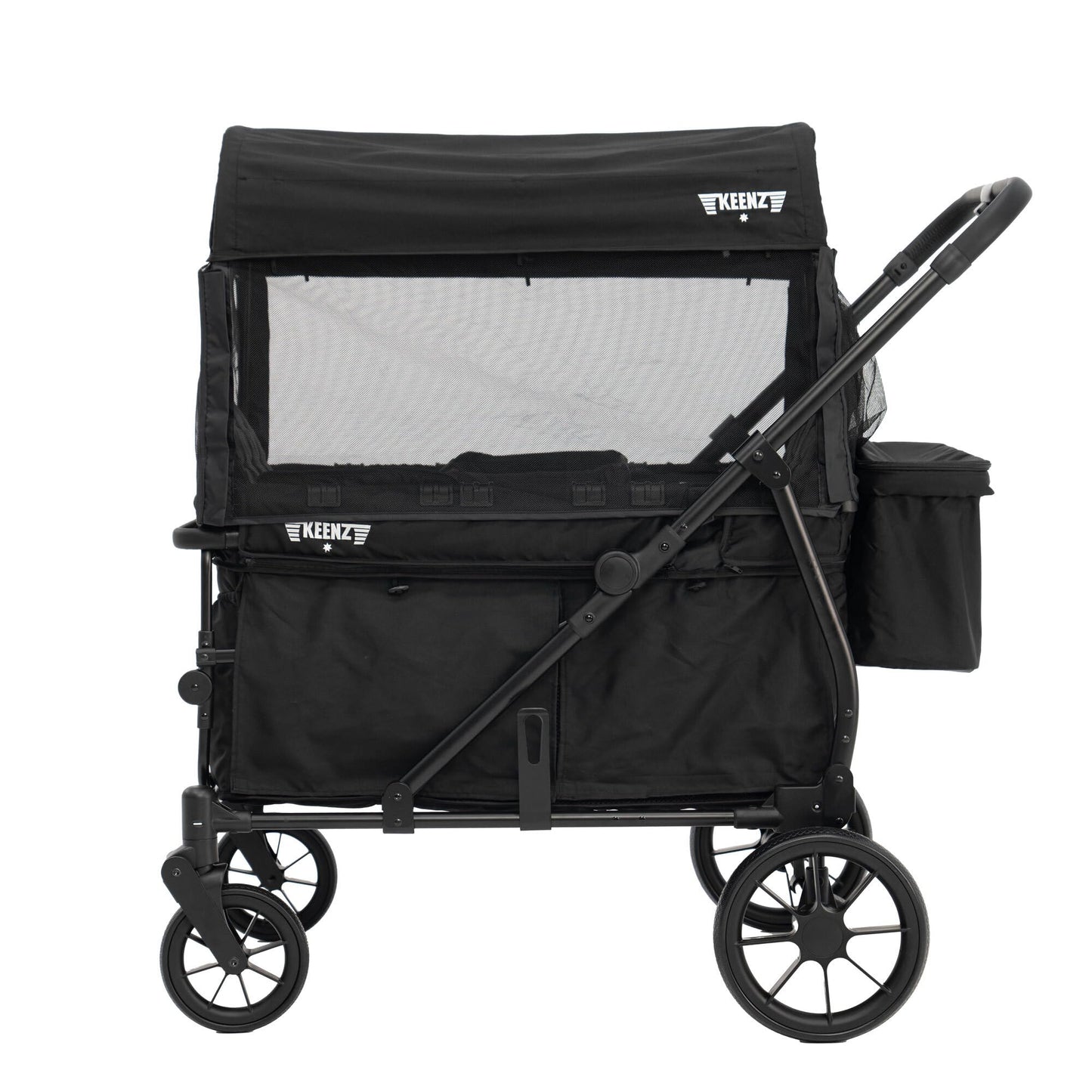 Compact Foldable Wagon Stroller with Canopy, Push-Pull Handle & EVA Wheels