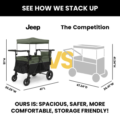 4-Seater All-Terrain Wagon Stroller with Foldable Frame & Adjustable Handlebar