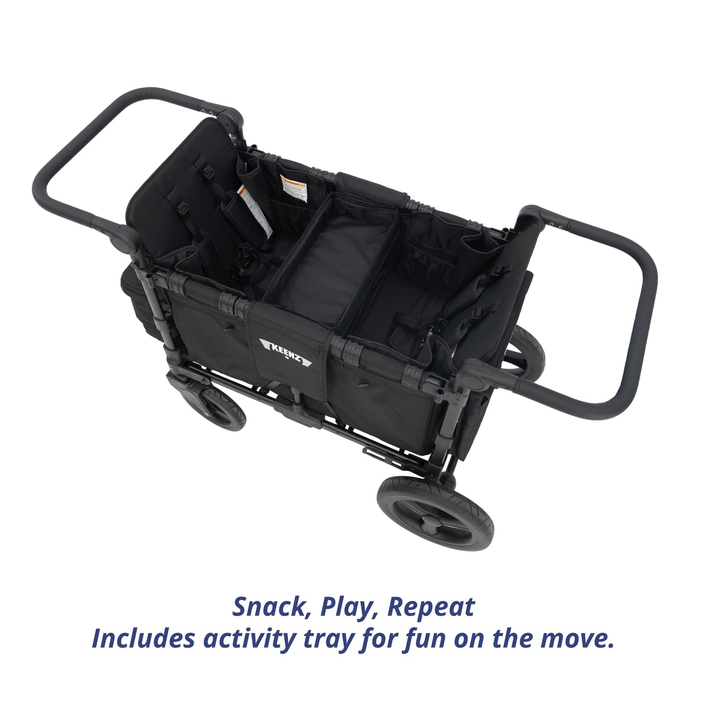 All-Terrain Wagon Stroller for 4 Kids with Reclining Seats, Cooler & Push-Pull Handle