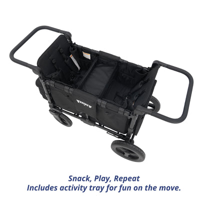 All-Terrain Wagon Stroller for 4 Kids with Reclining Seats, Cooler & Push-Pull Handle