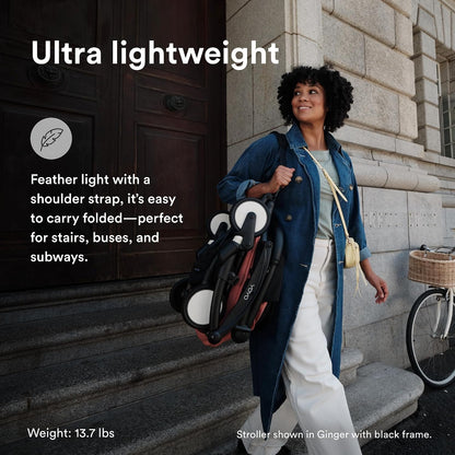 Ultra-Compact Lightweight Travel Stroller with One-Hand Fold & Includes Seat Cushion & Canopy