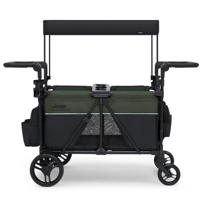 All-Terrain Stroller Wagon with Easy Push & Pull Design, Storage Basket & Folding Frame