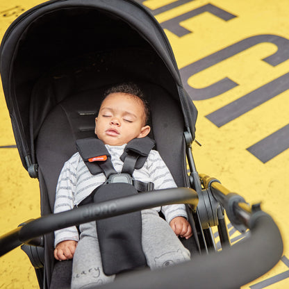 Compact City Travel Stroller with Car Seat Compatibility, Narrow Frame & Large Storage Basket