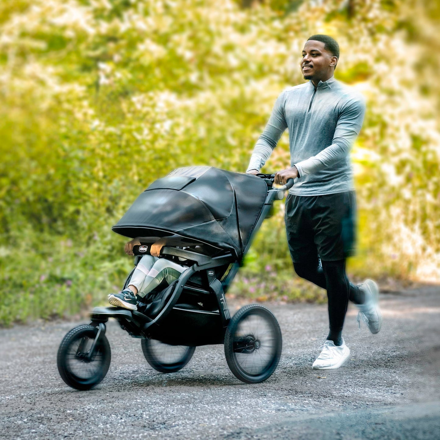 All-Terrain Jogging Stroller with Infant Car Seat Compatibility & Travel-Ready Design