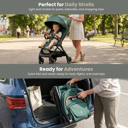 Compact Lightweight Travel Stroller with One-Hand Fold & Cabin-Friendly Design