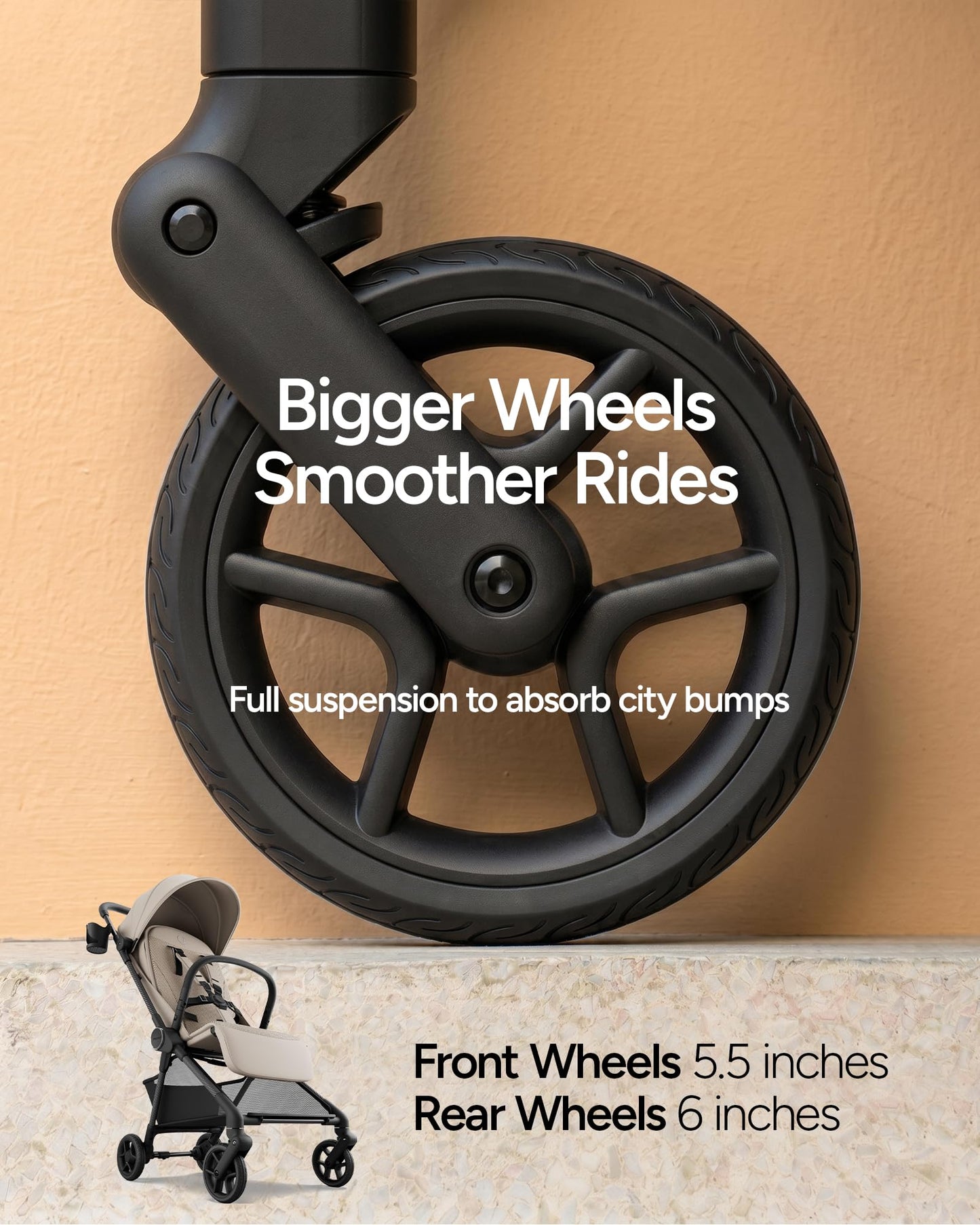Ultra-Lightweight Travel Stroller with Auto-Fold, Full Recline & Airplane Carry-On Design