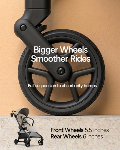 Ultra-Lightweight Travel Stroller with Auto-Fold, Full Recline & Airplane Carry-On Design