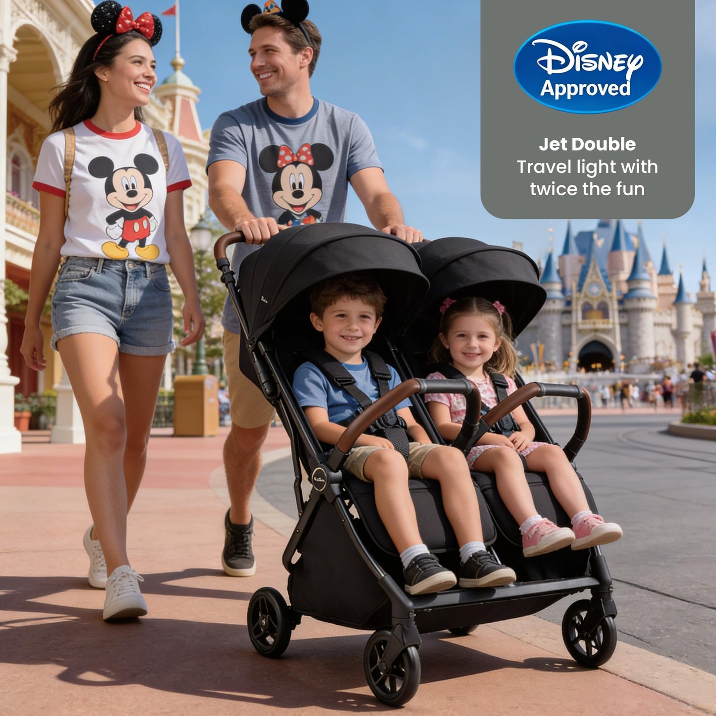Double Lightweight Folding Stroller