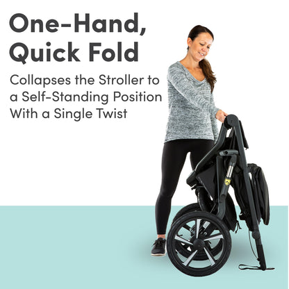 Single All-Terrain Jogging Stroller with Performance Suspension System